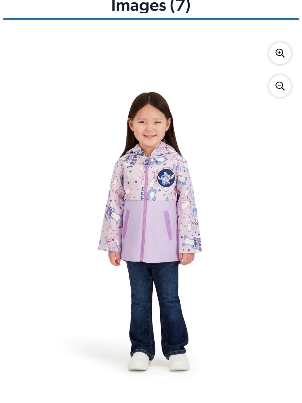 NWT Marvel Girls 4T Lavender Lilo Stitch Print Rain Jacket